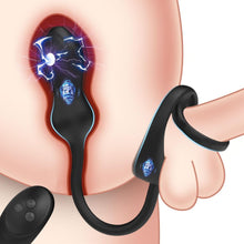 Laden Sie das Bild in den Galerie-Viewer, NEU Elektroshock Analvibratoren für Mann mit 10 Vibrations 3 Elektroschockmodi Prostata Stimulation Männer Penis Ring Vibrator Analplug Sexspielzeug für Männer Paare Extrem