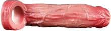 Laden Sie das Bild in den Galerie-Viewer, Flüssigsilikon Realistische Penishülle mit Hodenring und Venenstruktur Penismanschetten Cock Sleeve für Penisvergrößerung und Zeit Verlängern Penis Sleeve Extrem Sexspielzeug für Männer