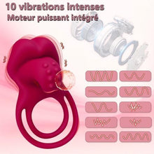 Laden Sie das Bild in den Galerie-Viewer, Penisring Vibrator mit Klitoris Stimulator Penisring Vibration Paarvibrator für Paare Penis-Vibrator Sexspielzeug für Paare zu Zweit Penis Ring Vibratoren Klitoris Sex Spielzeug mit 10 Vibrationsmodi