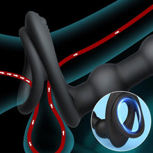 Laden Sie das Bild in den Galerie-Viewer, Penisring Anal Vibrator mit Fernbedienung Silikon Cockring Analkugeln 10 Vibrationsmodi Penis Ring Stimulator Anal Dildo Butt Plug Extreme Sexspielzeuge für Männer Frauen und Paare