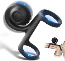 Laden Sie das Bild in den Galerie-Viewer, Penis Ring Vibratoren für Langwährende Erektion und Klitoris Stimulation mit 10 Vibrationsmodi Silikon Vibrierender Hodenring Penisring Massagegerät Erotisches Sex Spielzeug für Männer