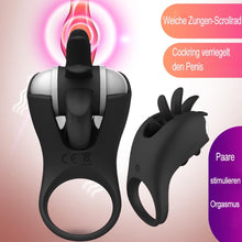 Laden Sie das Bild in den Galerie-Viewer, Penisring Vibrator Klitorisstimulator Cockringe Extrem Silikon G-Punkt Penis Ring Penisring Vibration Sex Toy Cock Ring mit 10 Vibration Modes