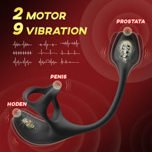 Laden Sie das Bild in den Galerie-Viewer, Anal Plug kugelförmiger Vibrationsstimulator mit Penisringe