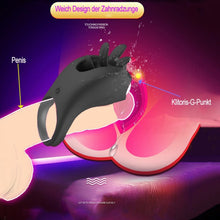Laden Sie das Bild in den Galerie-Viewer, Penisring Vibrator Klitorisstimulator Cockringe Extrem Silikon G-Punkt Penis Ring Penisring Vibration Sex Toy Cock Ring mit 10 Vibration Modes