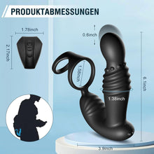 Laden Sie das Bild in den Galerie-Viewer, Prostata-Massagegeräte, Anal-Sexspielzeug mit Penisringen, ferngesteuerter Analvibrator mit 10 Stoß- und Vibrationsmodi
