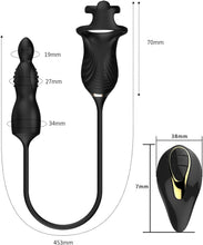 Laden Sie das Bild in den Galerie-Viewer, Prostata Vibrator Stimulator mit Stoßfunktion, 10 Vibrationsmodi Extrem Silikon und Doppel Penisring, Penis Vibrator mit Fernbedienung Sex Spielzeug Anal Dildo Analplug Analvibratoren für Mann