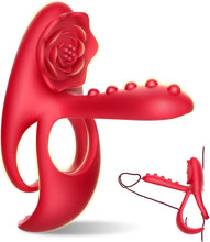 Laden Sie das Bild in den Galerie-Viewer, 3 in1 Penisring Extrem Sexspielzeug für Paare Penis Vibrator mit 10 Vibrationsmodi für Frau Klitoris Stimulator Cockring Sexspielzeug für Männer längere Erektion Perineum Massage Penisringe