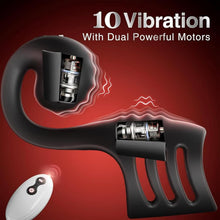 Laden Sie das Bild in den Galerie-Viewer, Penisring Vibrator Sex Spielzeug für Paare, 10 Vibrationsmodi mit Fernbedienung Cockring Penistrainer Prostata Massage Klitoris Stimulator Frauen, zur Erektion Verbessern Verzögerte Ejakulation