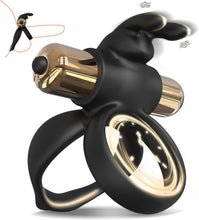 Laden Sie das Bild in den Galerie-Viewer, 3 in1 Penisring Vibrator - Dual Penis Ring mit 10 Vibrationsmodi Erotik Sex Spielzeug für Paare Penis Massagegerät für Langwährende Erektion Cockring Masturbator Spielzeug für die Männer Extrem