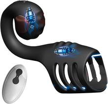 Laden Sie das Bild in den Galerie-Viewer, Penisring Vibrator Sex Spielzeug für Paare, 10 Vibrationsmodi mit Fernbedienung Cockring Penistrainer Prostata Massage Klitoris Stimulator Frauen, zur Erektion Verbessern Verzögerte Ejakulation
