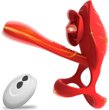 Laden Sie das Bild in den Galerie-Viewer, Buntune Vibrierender Cockring Sexspielzeug für die Männer Paare Silikon Penisring Vibratoren mit Klitoris Stimulator und 10 Vibrationsmodi Fernbedienung Paarvibrator Penis Ring