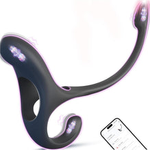 Laden Sie das Bild in den Galerie-Viewer, Analplug Prostata Hoden Stimulation Männer mit Penisring Klitorisstimulator, Anal Butt Plug Dildo Sex Spielzeug für die Männer Paare Frauen, Penis Ring Vibrator App, Cockring Sexspielzeug Vibration