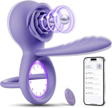 Laden Sie das Bild in den Galerie-Viewer, Männlicher Penisring-Vibrator, Sexspielzeug für extremen Sex für Paare mit 9 Vibrationsmodi und Fernbedienung, Cockring-Vibrator Massage Cock Hoden Sexspielzeug für Männer