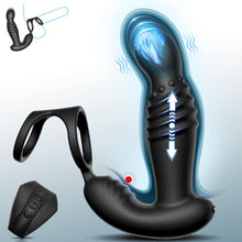 Laden Sie das Bild in den Galerie-Viewer, Prostata-Massagegeräte, Anal-Sexspielzeug mit Penisringen, ferngesteuerter Analvibrator mit 10 Stoß- und Vibrationsmodi