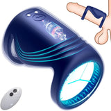 Penisring Vibrator Silikon Dual Cockring mit Fernbedienung Stimulation Masturbieren Penis Trainer mit 10 Vibrationsfrequenz Modi Stimulator Sexspielzeug für Männer und Paare