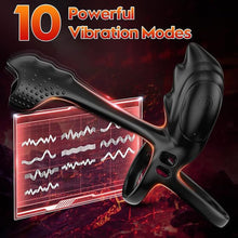Laden Sie das Bild in den Galerie-Viewer, Prostata Vibrator APP Steuerung Silikon Penisring Vibratoren Cockring Erotisches Sexspielzeug, Mit 10 Vibrationsmodi Cockring Penistrainer Massagegerät Hodenring-Vibrator für Männer Solo
