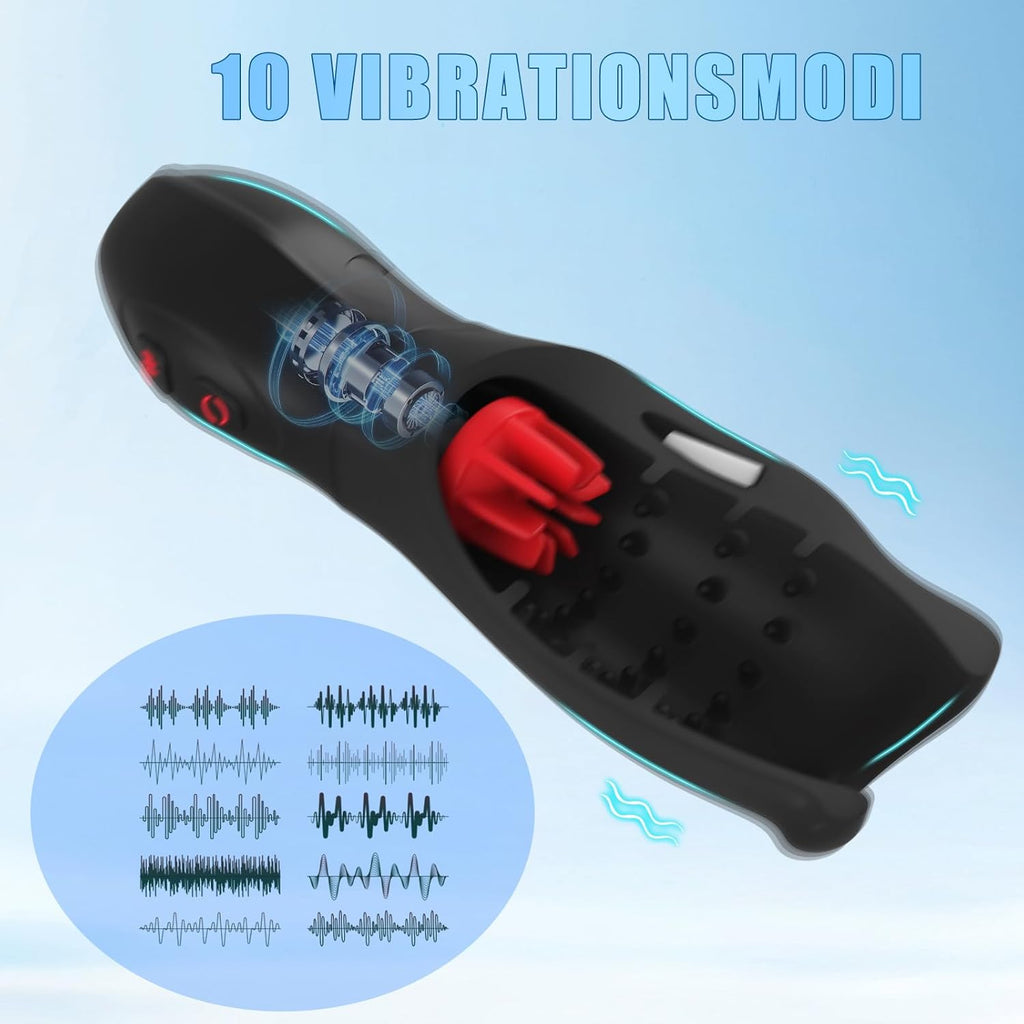 NEU Penis Vibrator Eichelvibrator mit 10 Vibrations und 5 Rotations, Elektrischer Masturbator Cup Masturbatoren Penistrainer Eichel Stimulator Mann Masturbieren SexSpielzeug für Männer