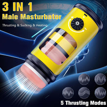 Laden Sie das Bild in den Galerie-Viewer, Neue Masturbator Sex Spielzeug für die Männer Solo, Masturbieren Elektrisch mit Heizung &amp; 5 Teleskopmodus, Abnehmbar Realistische Tunnel Penis Pumpe Pussy Sexspielzeug Masturbatoren