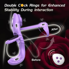 Laden Sie das Bild in den Galerie-Viewer, Penisring Vibrator mit 9 Modi Vibration 4 IN 1 Silikon Cockring Vibratoren für Sie Klitoris and G-punkt Verzögerte Ejakulation Erektion Verbessern Stimulation Penis Männer Sexspielzeug