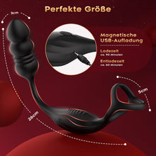 Laden Sie das Bild in den Galerie-Viewer, Anal Vibrator Prostata Stimulation Männer mit Penisring Sex Spielzeug für die Männer Anal Dildo Analplug Analvibratoren für Mann Anal Plug Vibratoren für Männer mit 9 Vibrationsmodi Sex Toys