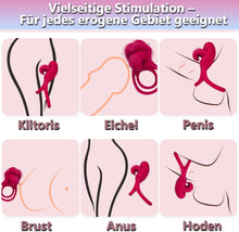 Laden Sie das Bild in den Galerie-Viewer, Penisring Vibrator mit Klitoris Stimulator Penisring Vibration Paarvibrator für Paare Penis-Vibrator Sexspielzeug für Paare zu Zweit Penis Ring Vibratoren Klitoris Sex Spielzeug mit 10 Vibrationsmodi