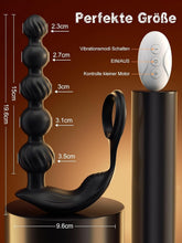 Laden Sie das Bild in den Galerie-Viewer, Sex Spielzeug für die Männer, Anal Plug Prostata Massagegerät Buttplug Penisring mit 10 Vibrierenden Modi, Prostata Stimulation mit 5 Analperlen, Wasserdichtes Sex Toyset für die Paare