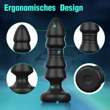 Laden Sie das Bild in den Galerie-Viewer, Anal Vibratoren Analvibrator, Buttplug mit 5 Teleskopmodi, Prostata Stimulator mit Fernsteuerung, Anal Butt Plug Dildo Vibrationen Sexspielzeug für Männer Frauen Paare (Dunkelschwarz)
