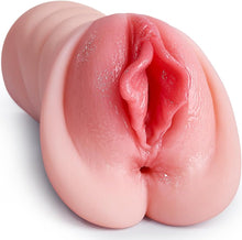 Laden Sie das Bild in den Galerie-Viewer, Realistischer Masturbator Taschenmuschi Silikon Masturbieren Sex Spielzeug mit 5D Klitoris Doppelkanal Masturbator Groß für Mann 2 in 1 Sexspielzeug für die Männer solo