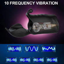Laden Sie das Bild in den Galerie-Viewer, 3-in-1 Penis-Trainer Mit 10 Vibrationsmodi Neuer Masturbator Electric Glans Vibrator Zwei-Wege-Vibrator Penis-Verzögerungs-Trainer Eichelmassagegerät Penisstimulation geeignet für männliche