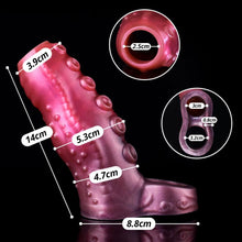 Laden Sie das Bild in den Galerie-Viewer, Monster Penis Sleeve, Silikon Penishülle mit Hodenring, Penismanschetten, Penis Dildo Manschette, Sexspielzeug für Männer zür Penis Vergrößerung Verlängerung