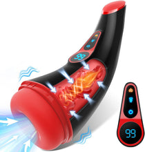 Laden Sie das Bild in den Galerie-Viewer, Masturbieren für Männer, Sex Spielzeug für die Männer mit 9 Saugmodus und Vibrationsmodi, Elektrischer Masturbator Cup 3D Realistische Vagina Heizung, LCD Display Taschenmuschi Blowjob Penis Vibrator