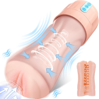 Mastubator sextoysets für men Masturbator, Elektrische Masturbieren für Männer mit realistische 5 Saugen Modi & 10 Vibrationen Penispumpe echt, Sextoysets für Ihn Penis Vibratorensets für Männer
