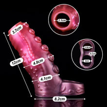 Laden Sie das Bild in den Galerie-Viewer, Monster Penis Sleeve, Silikon Penishülle mit Hodenring, Penismanschetten, Penis Dildo Manschette, Sexspielzeug für Männer zür Penis Vergrößerung Verlängerung