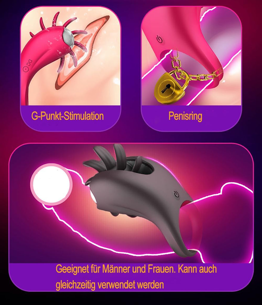Penisring Vibrator Klitorisstimulator Cockringe Extrem Silikon G-Punkt Penis Ring Penisring Vibration Sex Toy Cock Ring mit 10 Vibration Modes