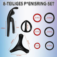 Laden Sie das Bild in den Galerie-Viewer, Dreieckiger Penisringe，Pleasure Ring Set 5 Cockringe Silikon Cockringe Hodenringe für Eine Härtere und Längere Erektion Erotisches Sexspielzeug für Paare Passend für Jede Größe Penis Ring Schwarz