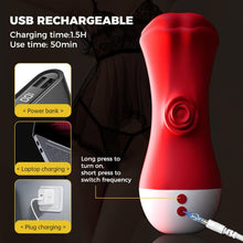 Laden Sie das Bild in den Galerie-Viewer, Elektrische Cup-Masturbatoren Realistisches Blowjob mit 9 Vibrationsmodi Sexspielzeug für Männer Vibratorensets Elektrisch Sextoysets Für Men