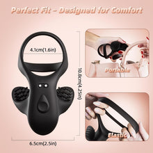 Laden Sie das Bild in den Galerie-Viewer, Penisring Vibrator Mit APP Penis Hoden Stimulation Massagegerät Cockring Silikon Penistrainer mit 9 Vibrationsmodi für Langwährende Erektion Penis Ring Sex Spielzeug für Männer Paare Extrem