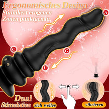 Laden Sie das Bild in den Galerie-Viewer, Wriggelnder Vibrator, realistischer Dildo, vibrierender Analplug, mit 9 Modi für Wellen und Vibration, G-Punkt und Prostata-Stimulator, mit Fernbedienung und Saugnapf, Unisex-Sexspielzeug