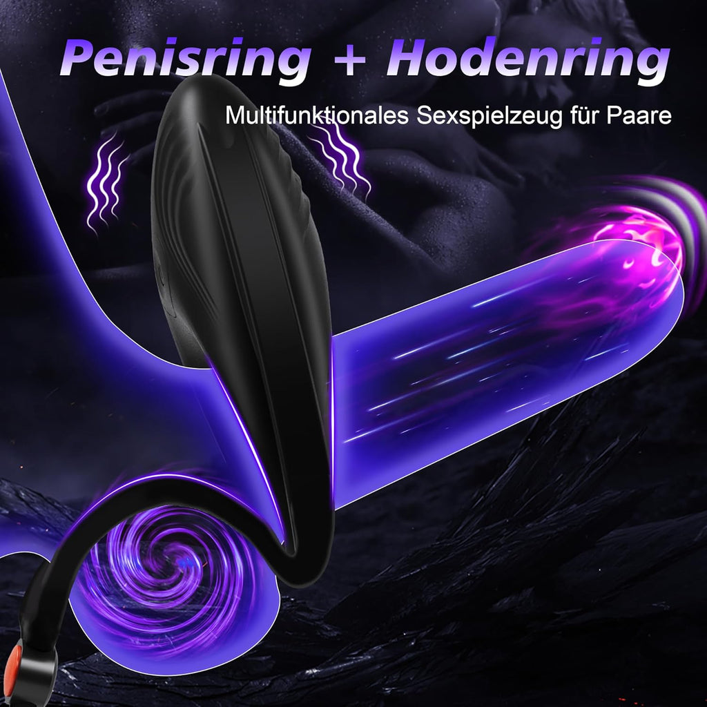 Penisring Vibrator Cockring für Männer Verstellbar Sextoysets für Paare Männer Sex, Paarvibrator mit 10 Vibrationsmodi Sex spielzeug für Paare extrem Männer Klitoris Penis Ring Erotik