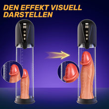 Laden Sie das Bild in den Galerie-Viewer, Penispumpe für Penisvergrößerung Elektrische Penis Pumpe Vakuumpumpe Sex Spielzeug für die Männer mit 3 Vakuum Trainingsmodi 6 Saugmodi,Taschenmuschi Masturbator Sex Toy mit 2 Silikonhülsen