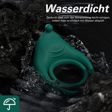 Laden Sie das Bild in den Galerie-Viewer, Dual Penisringe Vibrator, Dehnbarer Vibratorensets für Männer Sexspielzeug mit 10 Modi Penis Stimulation G-Punkt Vibrator, Erotik Sex Spielzeug für die paare, Grün
