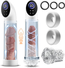 Laden Sie das Bild in den Galerie-Viewer, Penispumpe für Penisvergrößerung mit 6 Saugstufen, LCD-Display elektrische Penis Pumpe Vakuumpumpe Sex Spielzeug für Männer zum masturbieren für Männer mit Taschenmuschi Masturbator Penisring