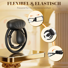 Laden Sie das Bild in den Galerie-Viewer, Penisring Vibrator mit 360° Verstellbar Klitorisstimulation, Verzögerter Doppel Penis Ring Sex Spielzeug für die Paare Männer Frau, Penisringe Erotisches Sexspielzeug für Paare Extrem Sex Toys