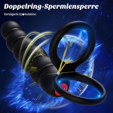 Laden Sie das Bild in den Galerie-Viewer, Sex Spielzeug für die Paare Anal Vibrator, Doppel Penetrations Dildo Penies Ring für Sex Sexspielzeug Männer, Penisring Analvibratoren Mann Prostata Stimulation, Paarvibrator für Paare Sex Toys Extrem