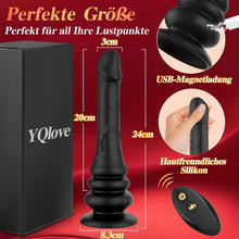 Laden Sie das Bild in den Galerie-Viewer, Wriggelnder Vibrator, realistischer Dildo, vibrierender Analplug, mit 9 Modi für Wellen und Vibration, G-Punkt und Prostata-Stimulator, mit Fernbedienung und Saugnapf, Unisex-Sexspielzeug