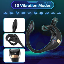Laden Sie das Bild in den Galerie-Viewer, Dreieckiger Penisring Sex Spielzeug für die Männer, Penis Ring Erotik Sex spielzeug für Paare extrem sex, Cockring Erotisches Sexspielzeug für Klitoris, 10 Vibrationsmodi Dual Penisringe Massagegerät