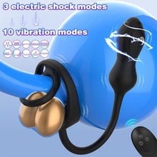 Laden Sie das Bild in den Galerie-Viewer, NEU Elektroshock Analvibratoren für Mann mit 10 Vibrations 3 Elektroschockmodi Prostata Stimulation Männer Penis Ring Vibrator Analplug Sexspielzeug für Männer Paare Extrem