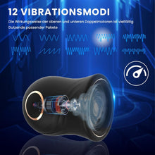 Laden Sie das Bild in den Galerie-Viewer, Masturbator mit einzigartigem Texturdesign an der Innenwand,Penis Vibrator für Mann mit 12Vibrationsmodi, Elektrische Masturbatoren Penis Trainer, Männer Eichel Stimulator Silikon Sexspielzeug