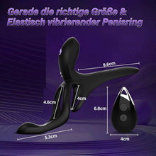 Laden Sie das Bild in den Galerie-Viewer, Penisring Vibrator Sex Spielzeug für Paare - 3 in1 Dual Cockring Sexspielzeug für die Männer Paare Extrem Sex für Penis Hoden mit 9 Vibrationsmodi, Vibration für Frauen Prostata Stimulation Männer