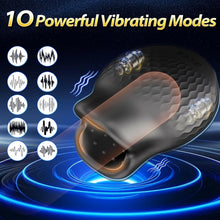 Laden Sie das Bild in den Galerie-Viewer, Mundförmig Masturbieren für Männer Solo Penis Trainer Vibrator Eichel Stimulation Taschenmuschi mit 10 Vibrations &amp; APP Elektrische Cup-Masturbatoren Vibratorensets für Männer Sexspielzeug